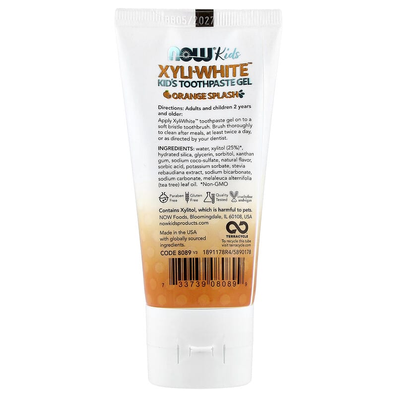 Xyli-White™, Pastă de dinți gel pentru copii, Stropi de portocale
