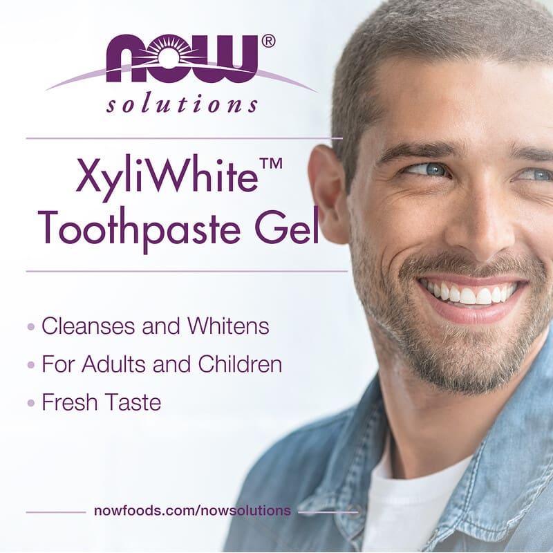 NOW Foods, Solutions, Xyli-White Toothpaste Gel, Fluoride Free, Refreshmint, aufhellende Gel-Zahnpasta, fluoridfrei, erfrischender Minzgeschmack, 181 g (6,4 oz.)