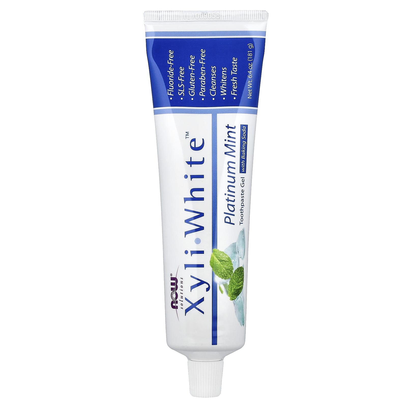 NOW Foods, Solutions, XyliWhite™, зубная паста-гель с пищевой содой, платиновая мята, 181 г (6,4 унции)