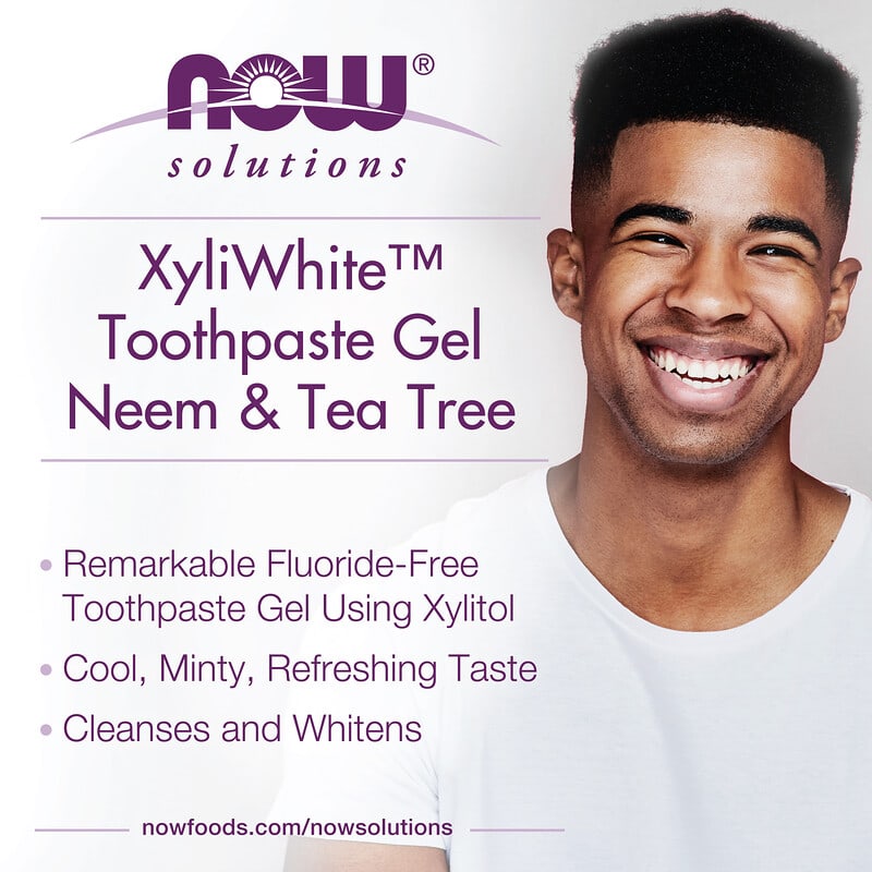 NOW Foods, Solutions, XyliWhite Toothpaste Gel, Neem & Tea Tree, Mint, 6.4 oz (181 g)
