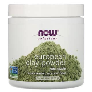 NOW Foods, Решения, порошок из европейской глины, очищающее средство для лица, 170 г