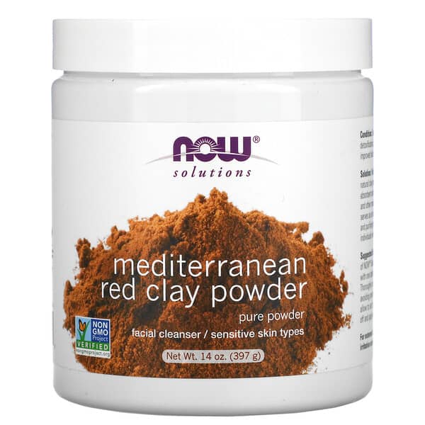NOW Foods‏, مسحوق الطين الأحمر سوليوشنز من البحر المتوسط، 14 أونصة (397 جم)