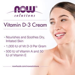 NOW Foods, Vitamin D-3 Cream, 1,000 IU, 4 fl oz (118 ml)