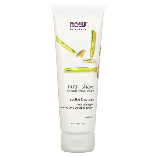 Now Foods, ソリューション、Nutri-Shave（ニュートリシェーブ）、ナチュラルシェービングクリーム、237ml（8液量オンス）