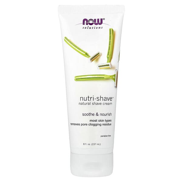 NOW Foods, Solutions, Nutri-Shave™, Crema para afeitar natural, 237 ml (8 oz. líq.)