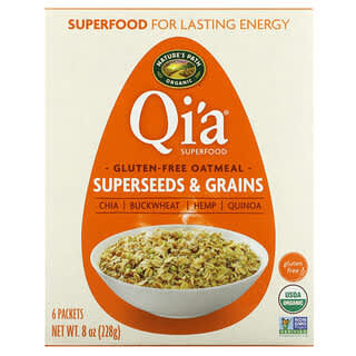 Nature's Path, Qi'a Superfood, Gluten Free Oatmeal, Superseeds & Grains, 6 Packets, 38 g Each