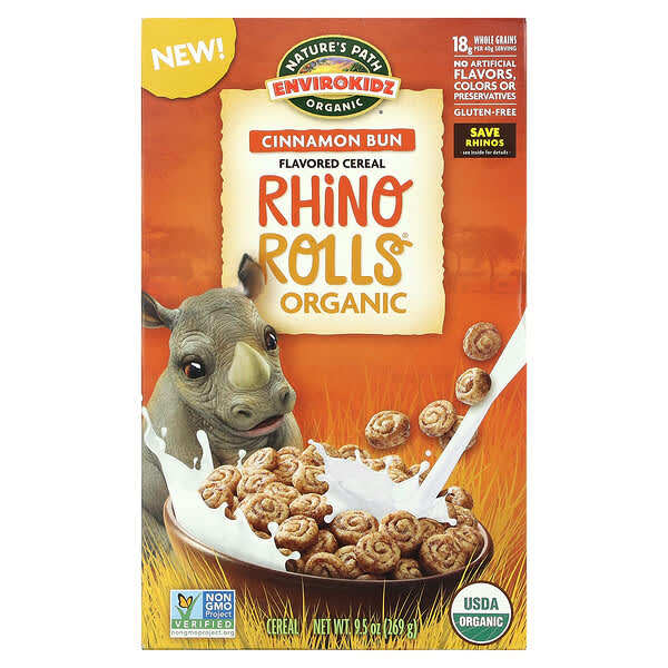 Nature's Path, EnviroKidz, Organic Flavored Cereal, Rhino Rolls, 9.5 oz (269 g)