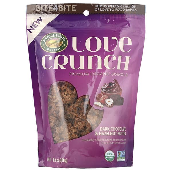 Nature's Path, Love Crunch®, Premium Organic Granola, Dark Chocolate & Hazelnut Butter, 10.6 oz (300 g)