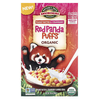 Nature's Path, Cereal orgánico Red Panda Puffs™, Mantequilla de maní y fresa, 284 g (10 oz)