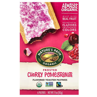 Nature's Path, Organic Flavored Toaster Pastries, Frosted Cherry Pomegranate, 6 Pastries, 11 oz (312 g)