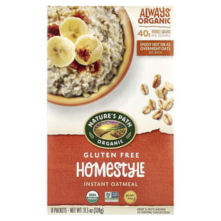 ناتورز باث‏, شوفان Organic Instant Oatmeal، Homestyle سريع التحضير، 8 عبوات، 11.3 أونصة (320 جم)