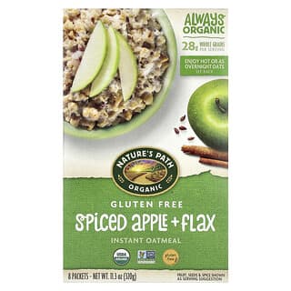 Nature's Path, Organic Gluten Free Instant Oatmeal, Spiced Apple + Flax, 8 Packets, 11.3 oz (320 g)