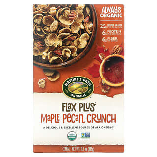 ناتورز باث‏, حبوب مقرمشة Flax Plus Maple Pecan Crunch Cereal العضوية، 11.5 أونصة (325 جم)