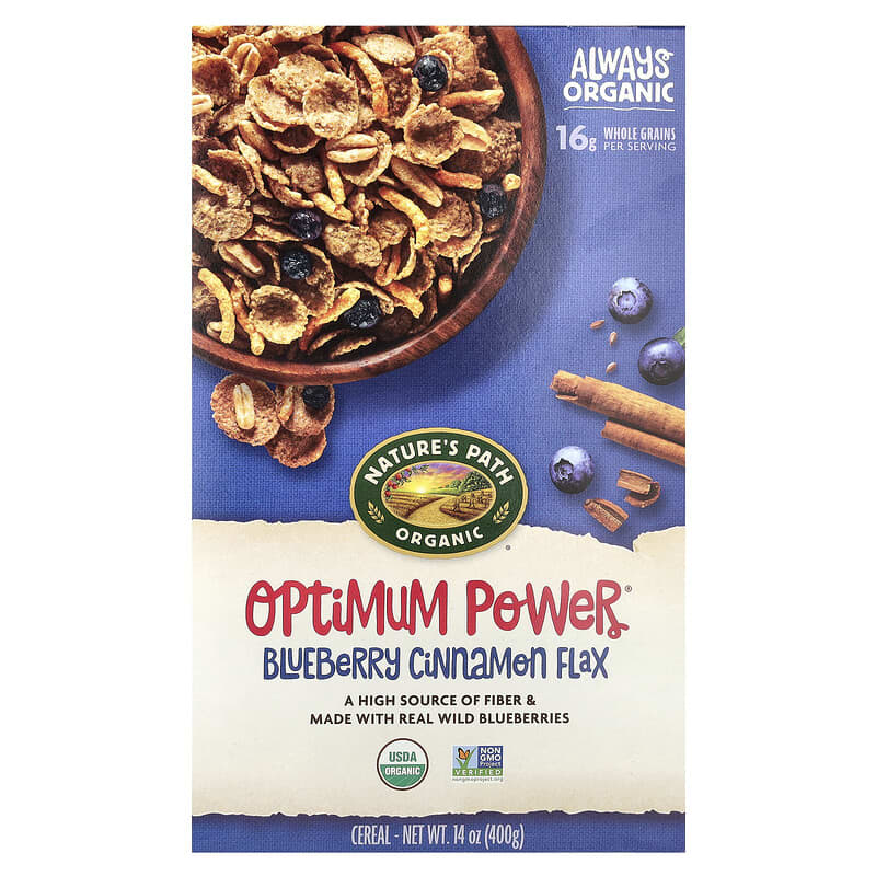 Organic Optimum Power® Cereal, Blueberry Cinnamon Flax, 14 oz (400 g)
