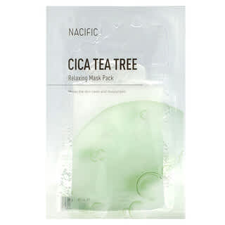 Nacific, Pack de masques de beauté relaxants au tea tree Cica, 1 masque en tissu, 30 g
