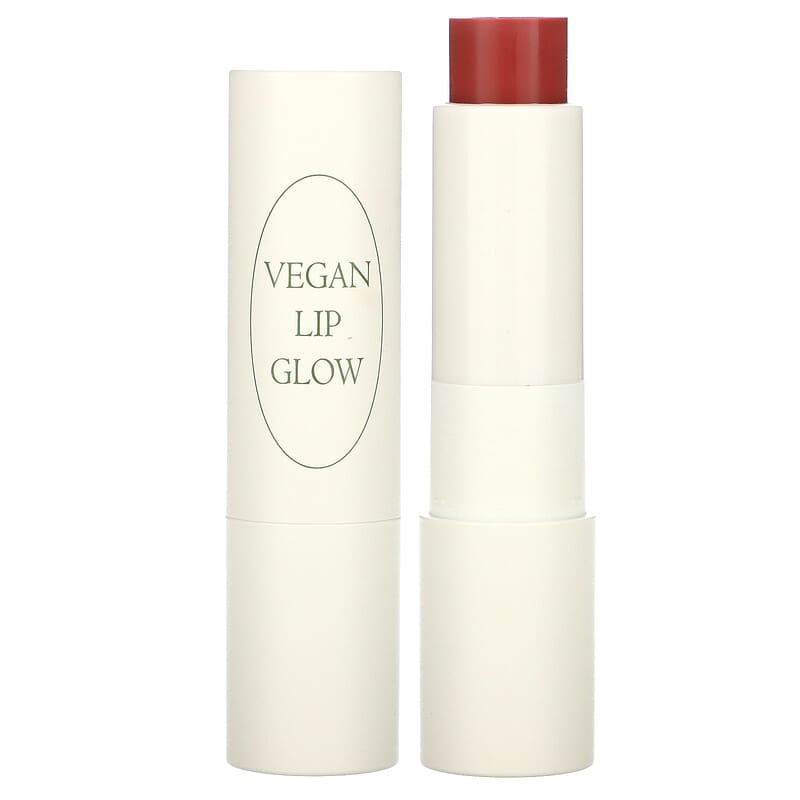 Vegan Lip Glow, 02 Salmon Beige, 0.13 oz (3.9 g)