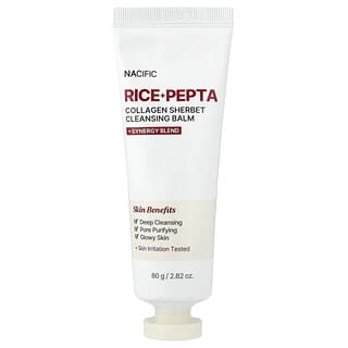 Nacific, Rice + Pepta Collagen Sherbet Cleansing Balm, 2.82 oz (80 g)
