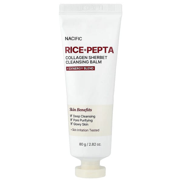 Nacific, Rice + Pepta Collagen Sherbet Cleansing Balm, 2.82 oz (80 g)