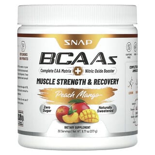 Snap Supplements‏, BCAAs, אפרסק ומנגו, 277 גרם (9.77 אונקיות)