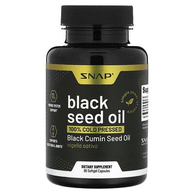 Snap Supplements, Black Seed Oil, 500 mg, 90 Softgels