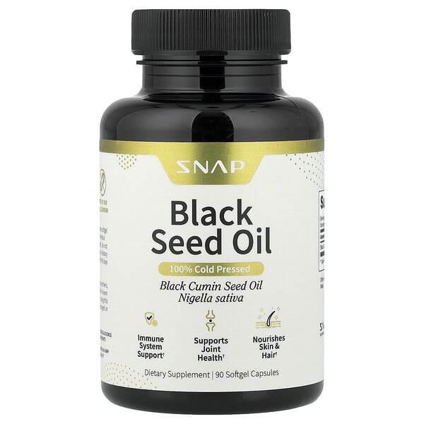 Snap Supplements, Έλαιο Μαύρου Σπόρου, 500 mg, 90 Μαλακές Κάψουλες