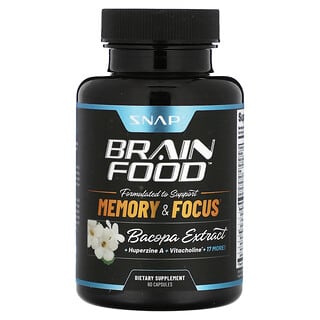 Snap Supplements, Brain Food, Extrait de Bacopa, 60 capsules