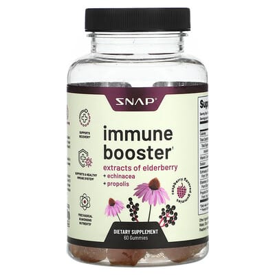 Snap Supplements, Immune Support Gummies, Raspberry Flavor, 60 Gummies