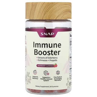 Snap Supplements, Immune Booster Gummies, Raspberry, 60 Gummies