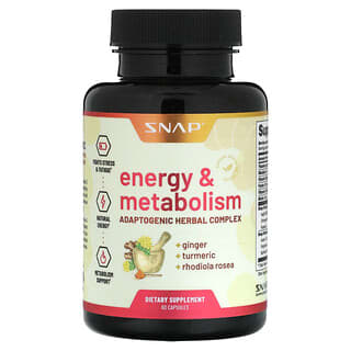 Snap Supplements, Energía y metabolismo`` 60 cápsulas