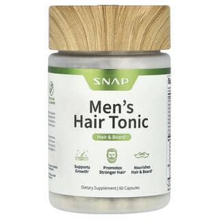 Snap Supplements, Men's Hair Tonic, Hair & Beard, 60 Capsules