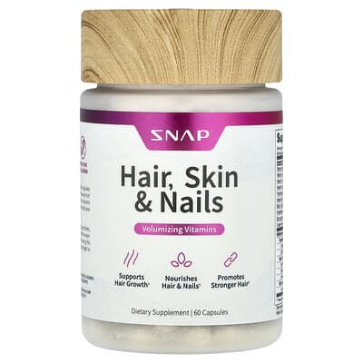 Snap Supplements, Hair, Skin & Nails, 60 Capsules