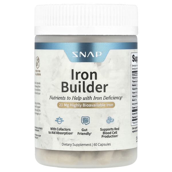 Snap Supplements, Iron Builder，60 粒膠囊