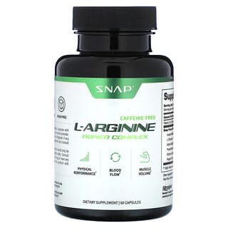 Snap Supplements, L-аргінін, без кофеїну, 60 капсул