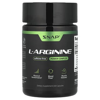 Snap Supplements‏, L-ארגינין, ללא קפאין, 60 כמוסות