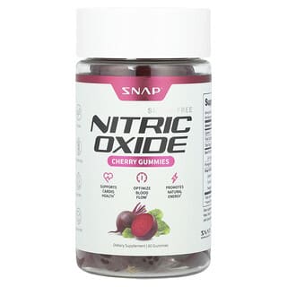 Snap Supplements, Nitric Oxide Gummies, Stickoxid-Fruchtgummis, Kirsche, zuckerfrei, 60 Fruchtgummis