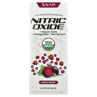 سناب سبلمنتس‏, أكسيد النيتريك ، بنجر عضوي ، توت أصلي ، 10 أكياس ، 0.29 أونصة (8.2 جم) لكل كيس