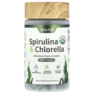 Snap Supplements, Spirulina organica si chlorella, 120 capsule