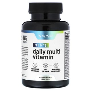 Snap Supplements, Suplemento multivitamínico diario para hombres`` 60 cápsulas