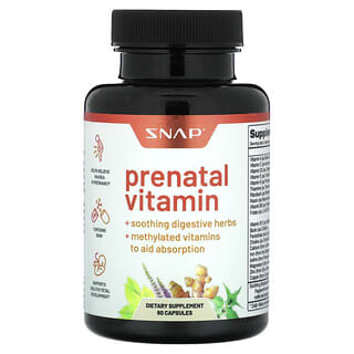 Snap Supplements, Vitamina prenatal`` 60 cápsulas