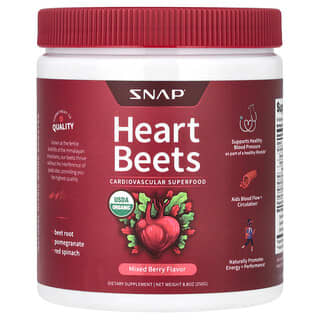 Snap Supplements, Heart Beets, Bayas mixtas, 250 g (8,8 oz)