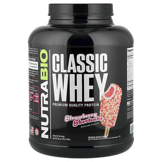 NutraBio, クラシックホエイプロテイン、ストロベリーショートケーキ、2,268g（5ポンド）