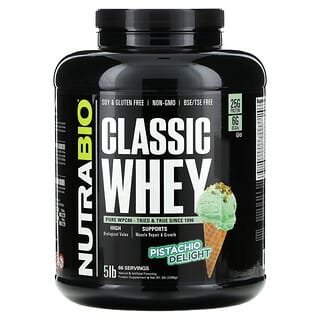 NutraBio, Classic Whey Protein, Pistachio Delight, 5 lb (2,268 g)