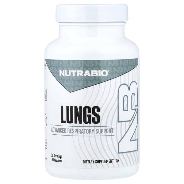 NutraBio Lungs, 90 Capsules