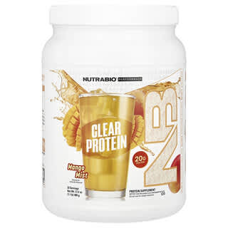 NutraBio, Aislado de proteína de suero de leche transparente, Bruma de mango`` 489 g (1,1 lb)