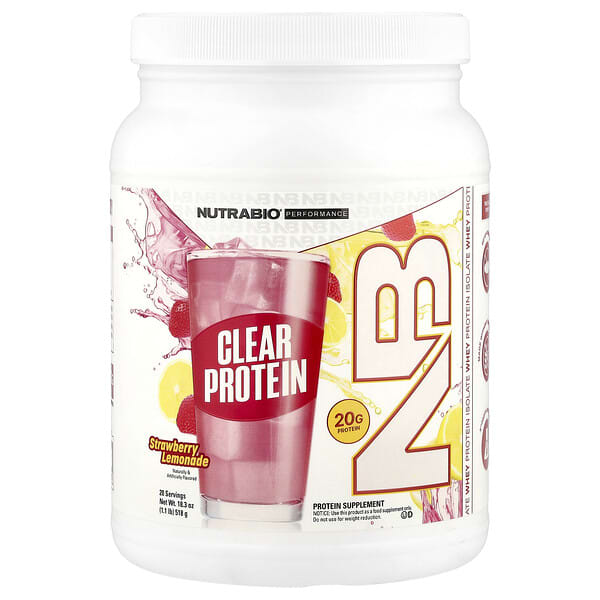 Clear Protein Powder, Whey Protein Isolate, Strawberry Lemonade, 1.2 lb (518 g)