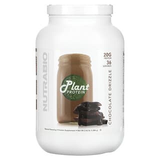 NutraBio, Proteína vegetal, Llovizna de chocolate`` 1096 g (2,42 lb)