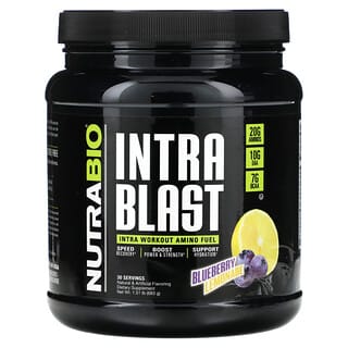 NutraBio, Intra Blast, Intra Workout Amino Fuel, Blueberry Lemonade, 1.51 lb (683 g)