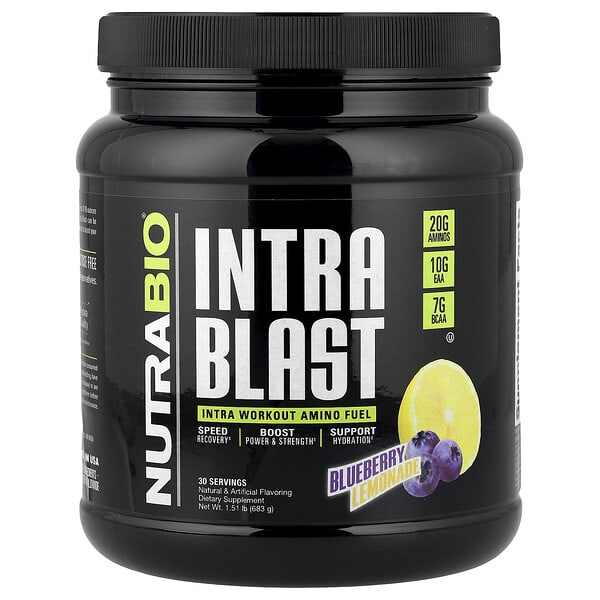 Intra Blast, Intra Workout Amino Fuel, Blueberry Lemonade, 1.51 lb (683 g)