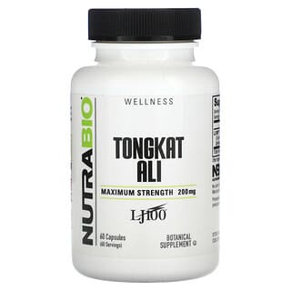 NutraBio, Tongkat Ali, concentrazione massima, 200 mg, 60 capsule