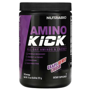 Nutrabio Labs, Amino Kick（アミノキック）、グレープベリークラッシュ、272g（0.6ポンド）